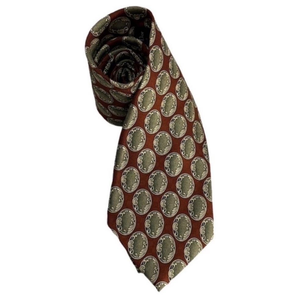Christian Dior 100% silk abstract pattern mens designer brand tie business wear